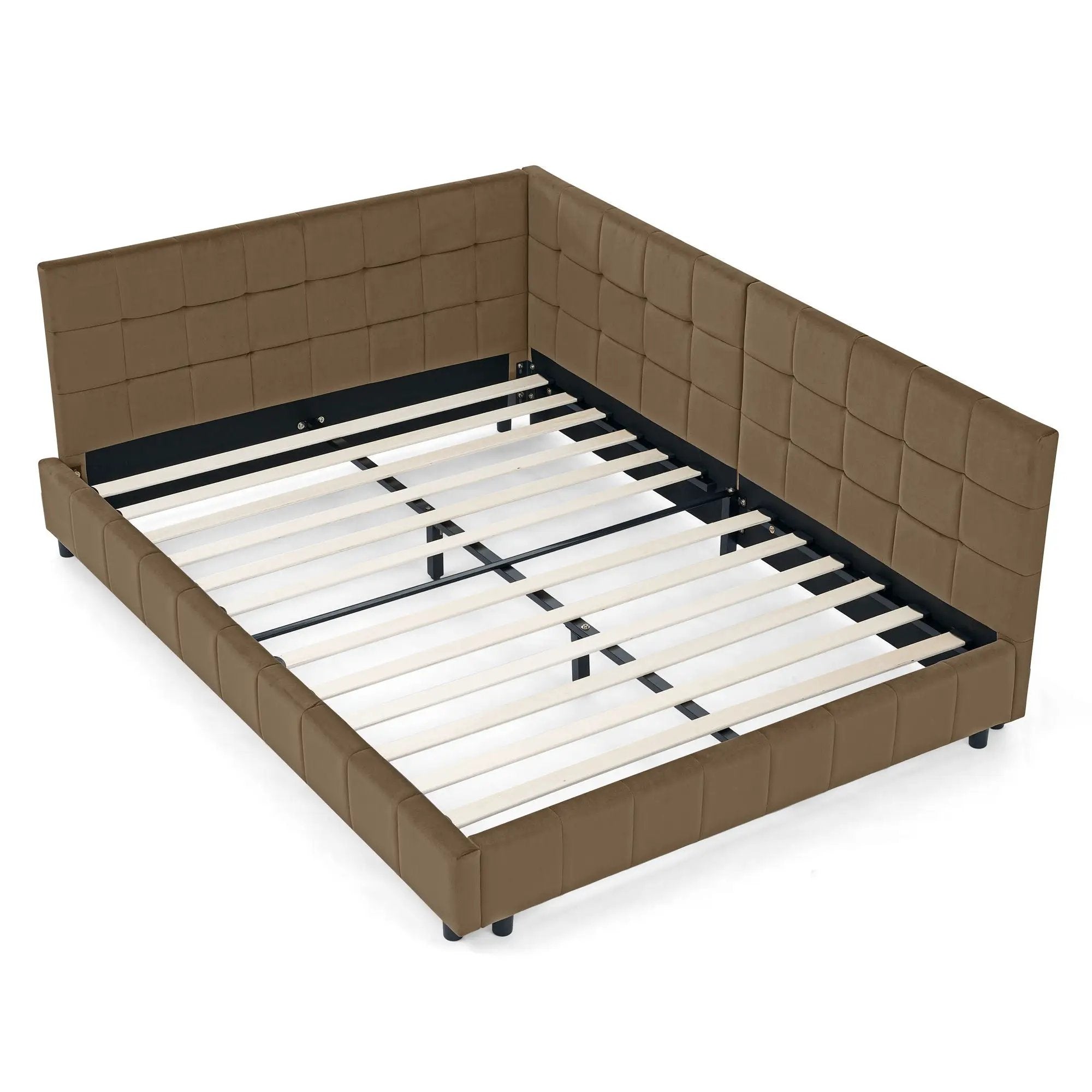Upholstered Bed Frame With Tufted Backrest And Armrests by Unique Piece Furniture