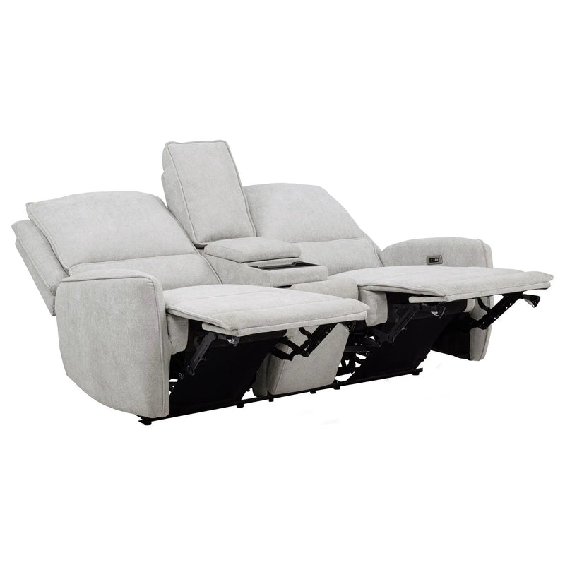 Sylmar Chenille Upholstered Power Reclining Loveseat Dove Grey by Unique Piece Furniture