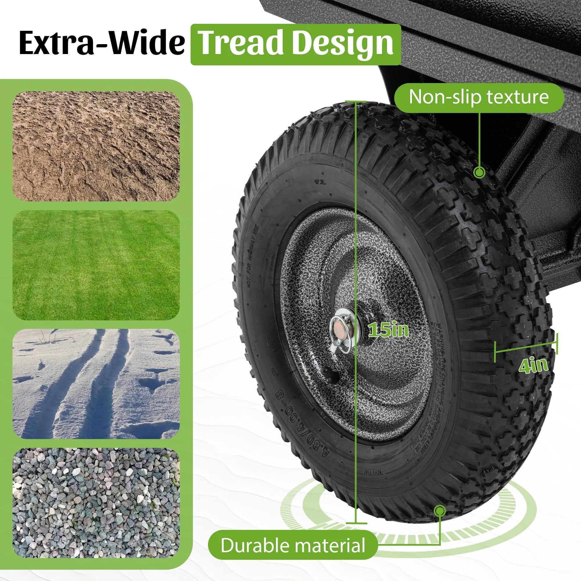 600LBS Heavy Duty Steel Dump Cart Trailer, 17 Cu.Ft. by HouseOfZazla