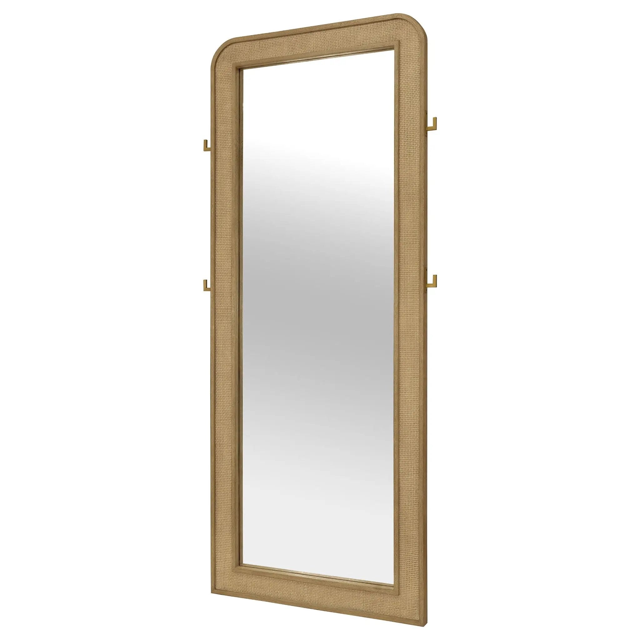 Arini Cane Weave Full Length Standing Floor Mirror Sand Wash by Unique Piece Furniture