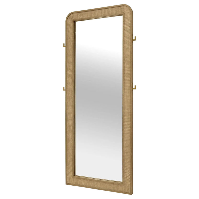 Arini Cane Weave Full Length Standing Floor Mirror Sand Wash by Unique Piece Furniture