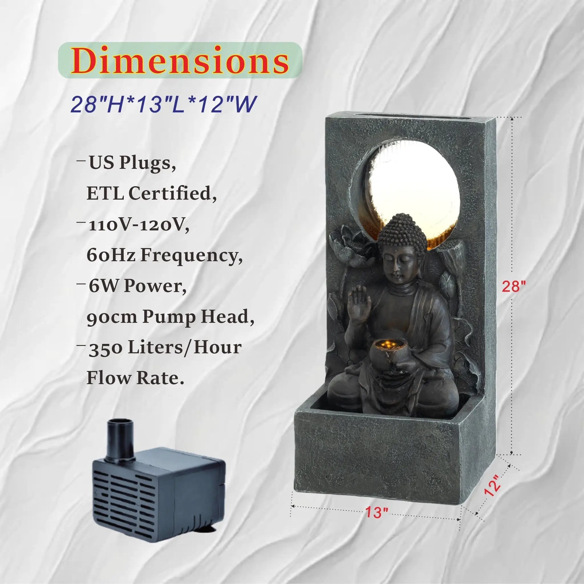 28" H Outdoor Buddha Waterfall Fountain by HouseOfZazla