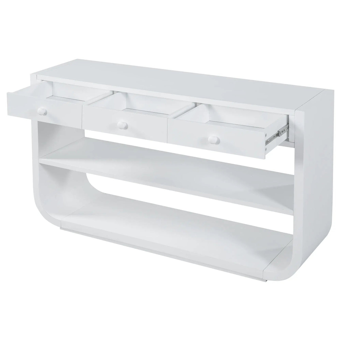 Console Table With 3 Soft Close Drawers & 2 Open Shelves by HouseOfZazla