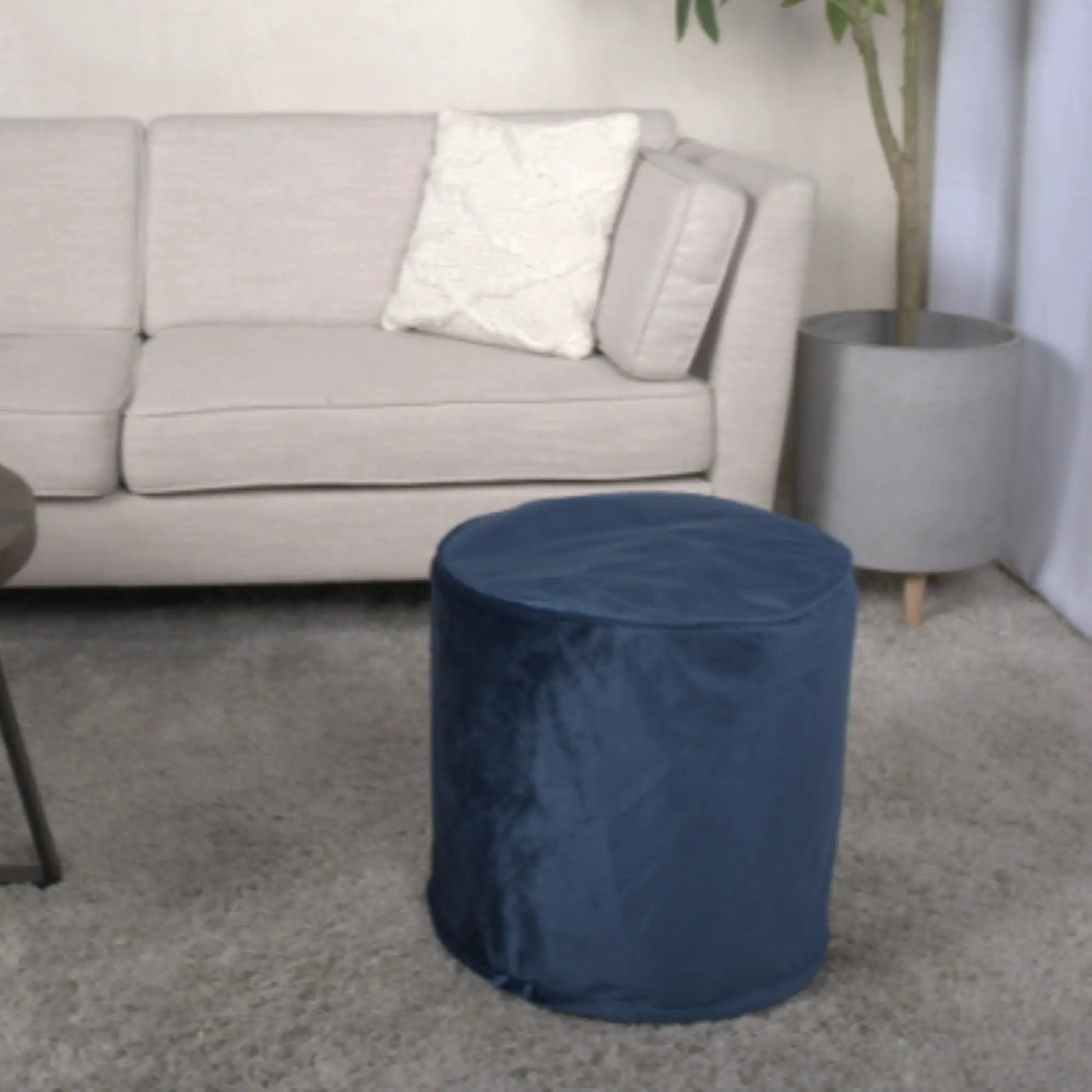 Shimon - Cylinder Pouf Ottoman Floor Cushion by HouseOfZazla