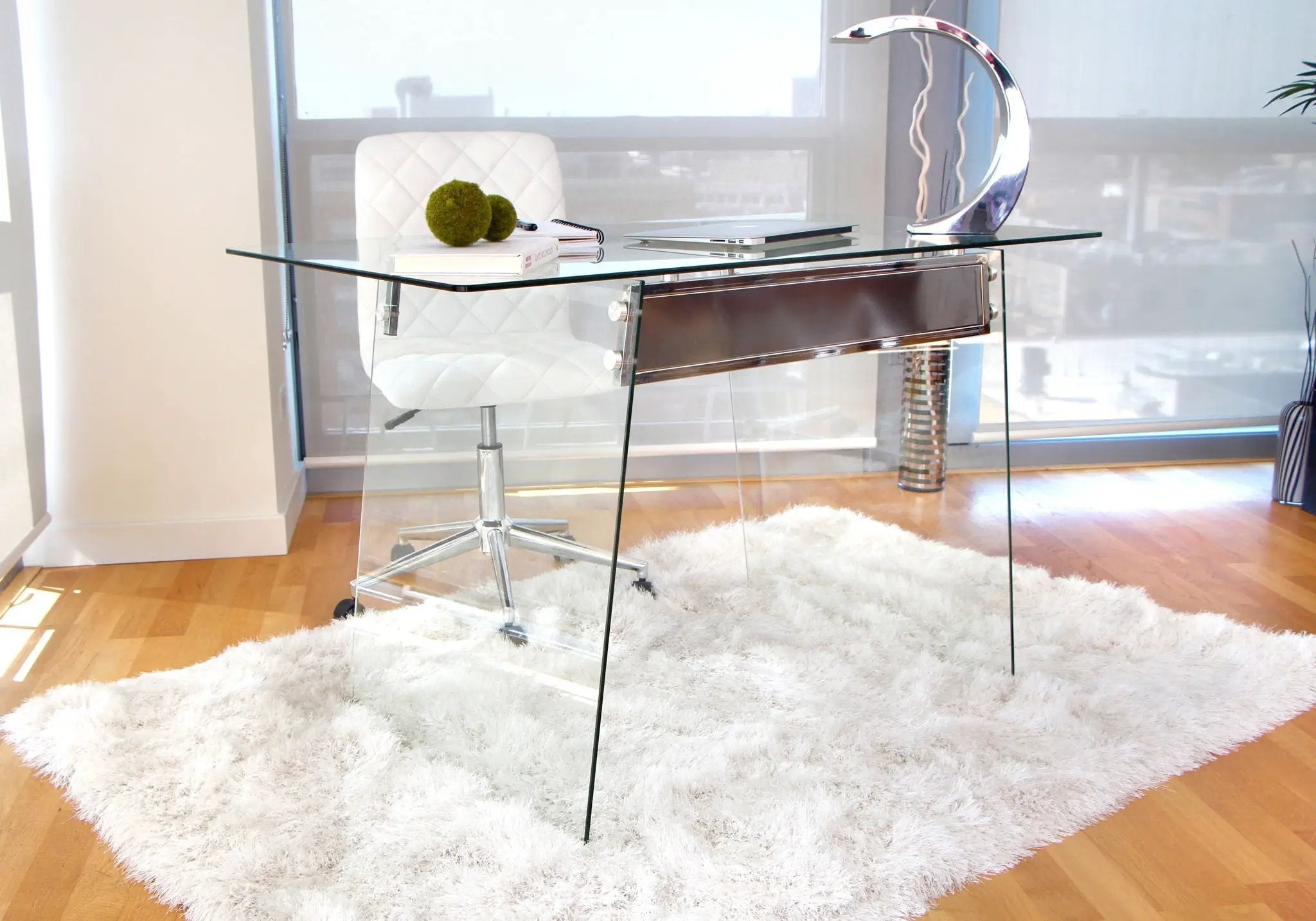 Glacier - Contemporary Desk - Clear / Chrome by HouseOfZazla