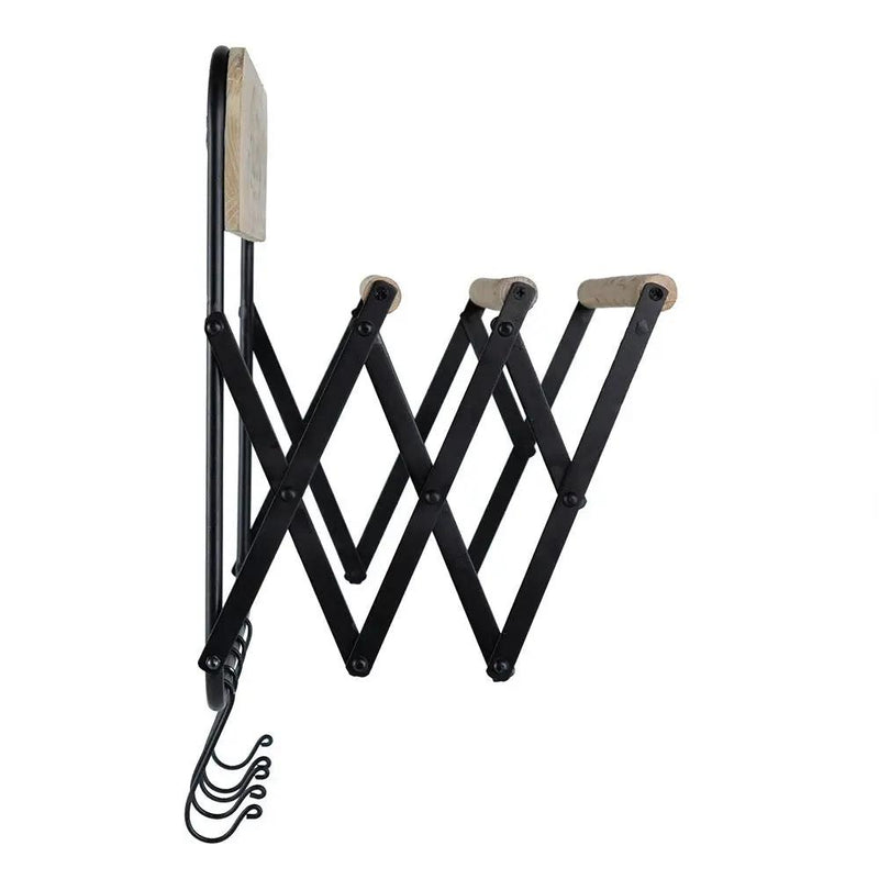 Laundry Rack With Accordion Design - Brown / Black - Black Brown by HouseOfZazla