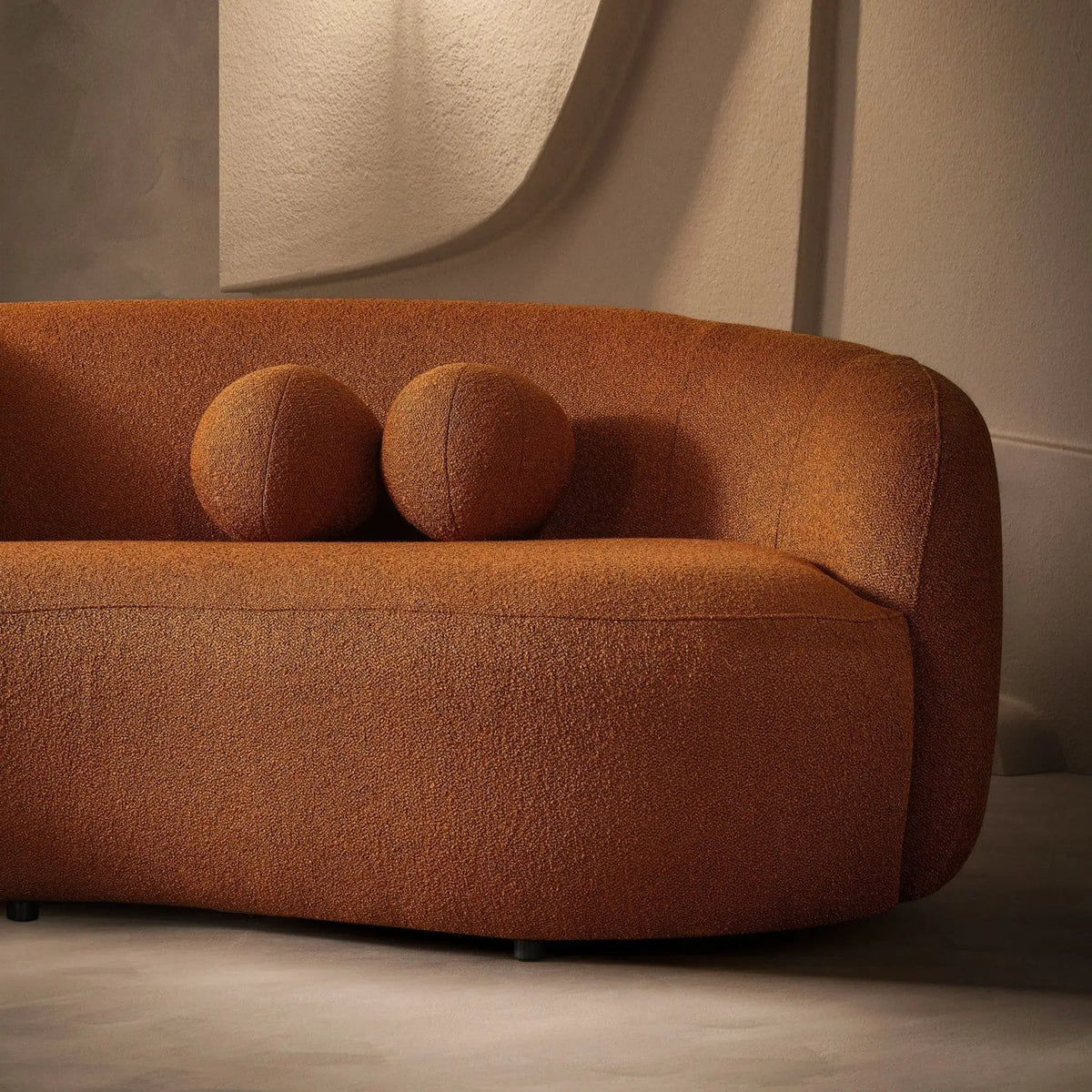 Drake - Japandi Style Curvy Boucle Sofa, photo 10 of 14