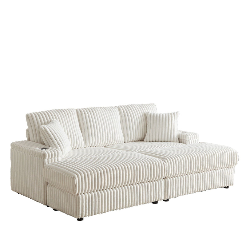 3 Seater Sofa With 2 Ottomans For Living Room by HouseOfZazla