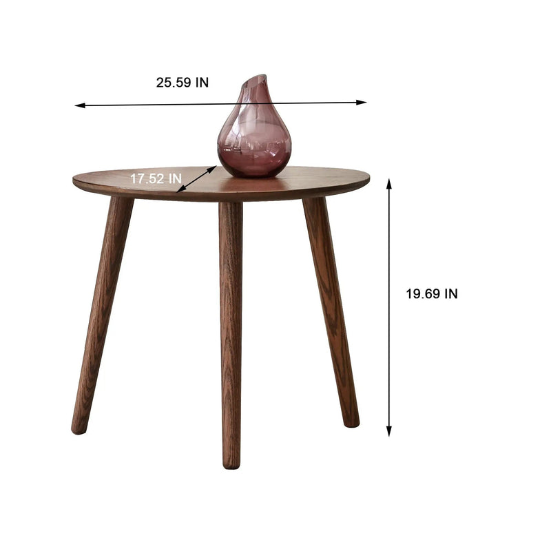 Center Table Low Table 100% Solid Oak Wood Top Plate Desk Pebble Shaped Natural Wooden Coffee Table - Walnut by Unique Piece Furniture