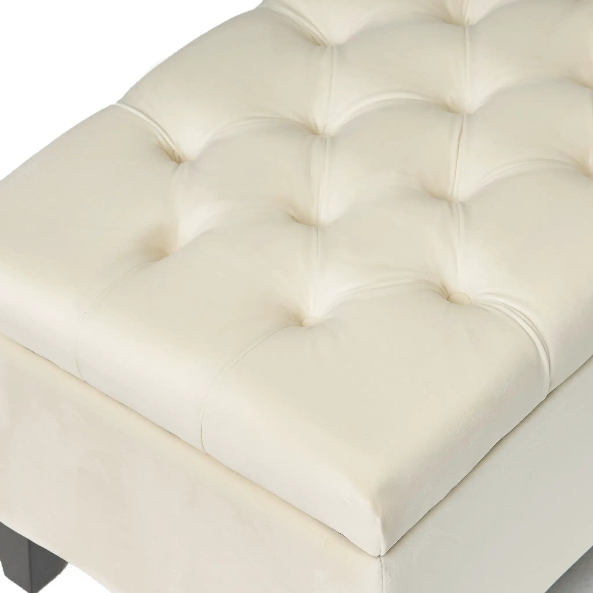 Button Tufted and Diamond Stitched Storage Ottoman by HouseOfZazla