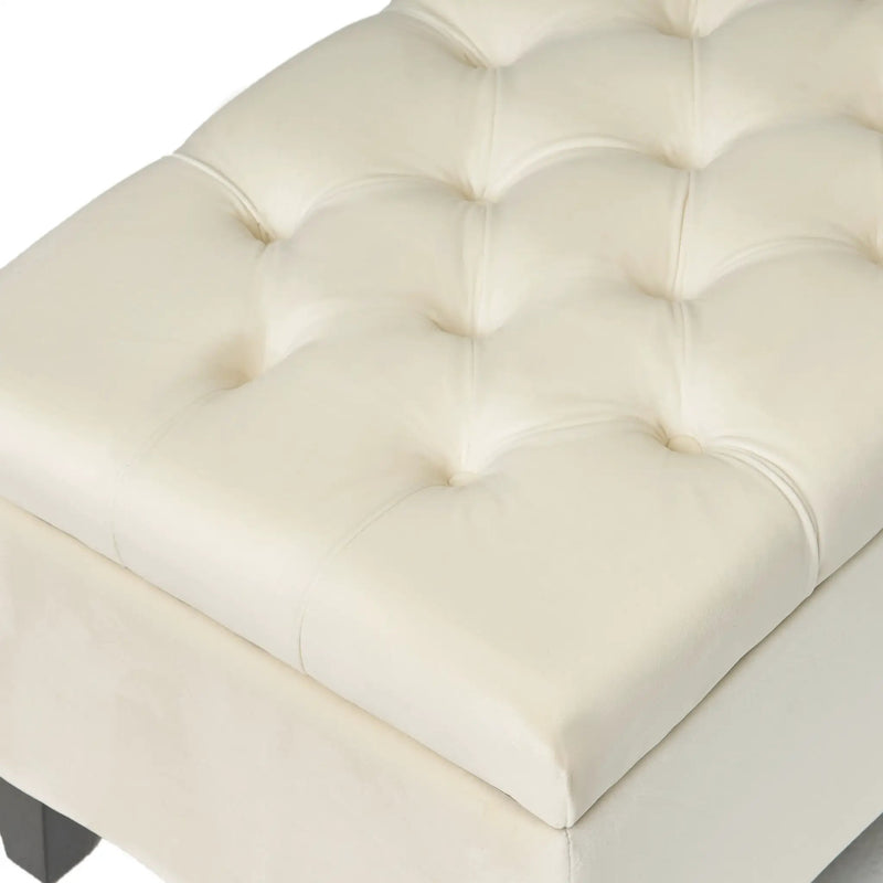 Button Tufted and Diamond Stitched Storage Ottoman by HouseOfZazla