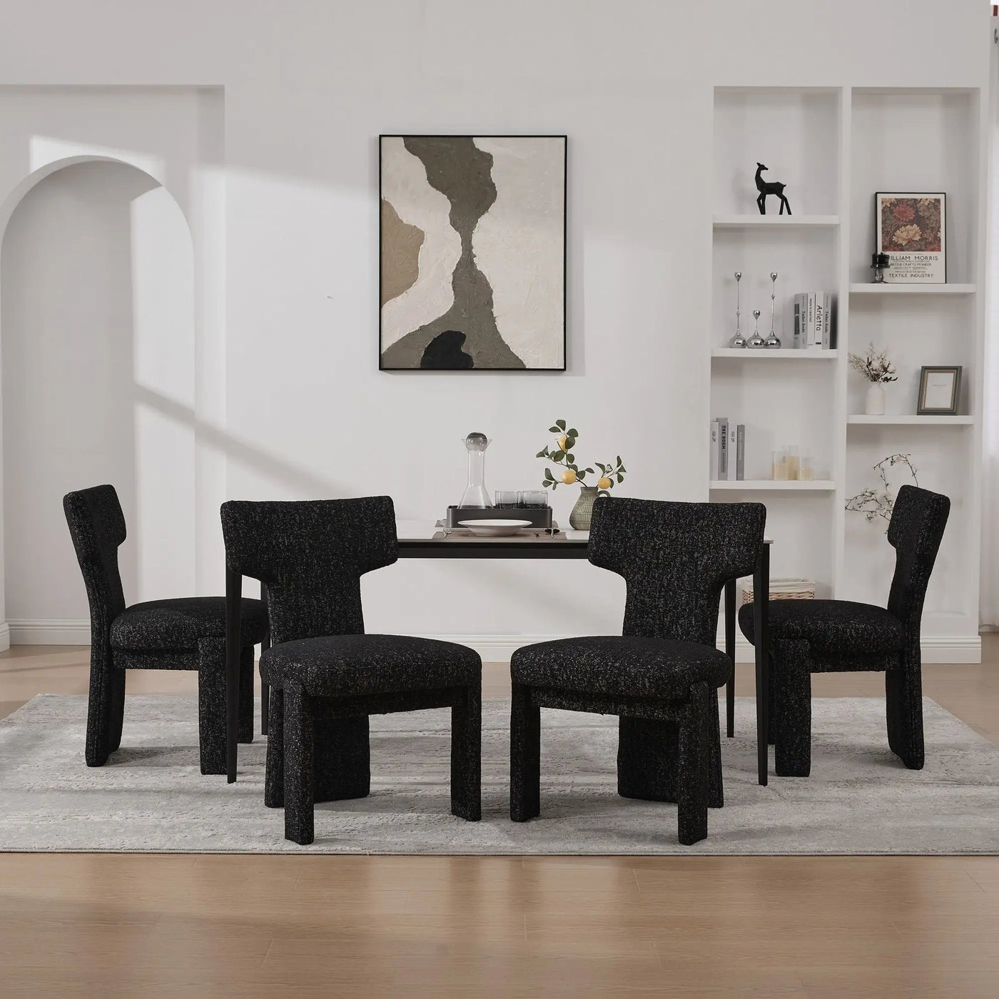 Armless Curved Back Accent Chairs by Unique Piece Furniture