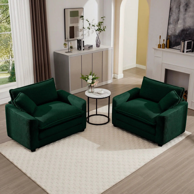 Modern Classic Fabric Single Chair Deep Seat Sofa With Pillow by HouseOfZazla
