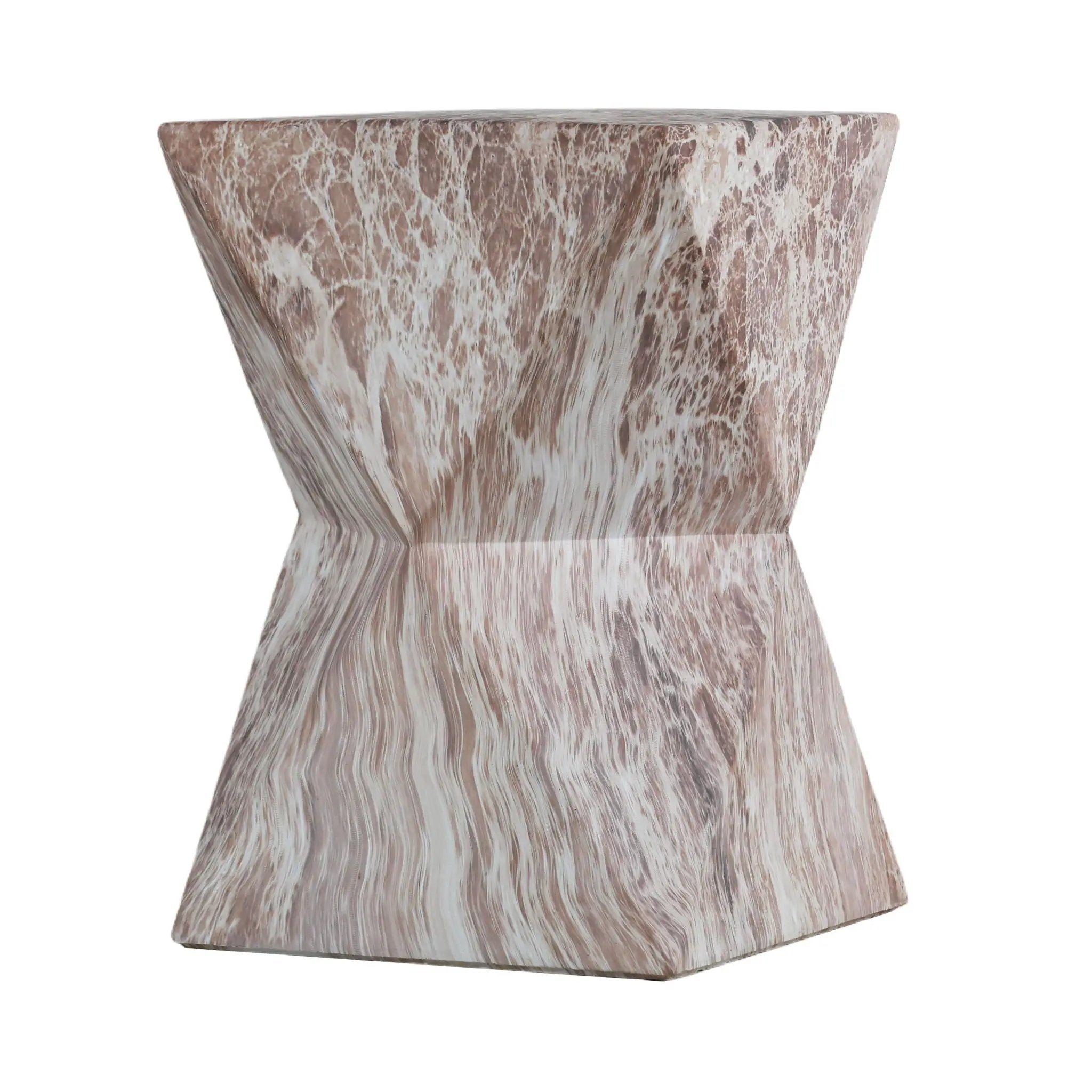 Round Outdoor Geometric End Table - Marble by HouseOfZazla
