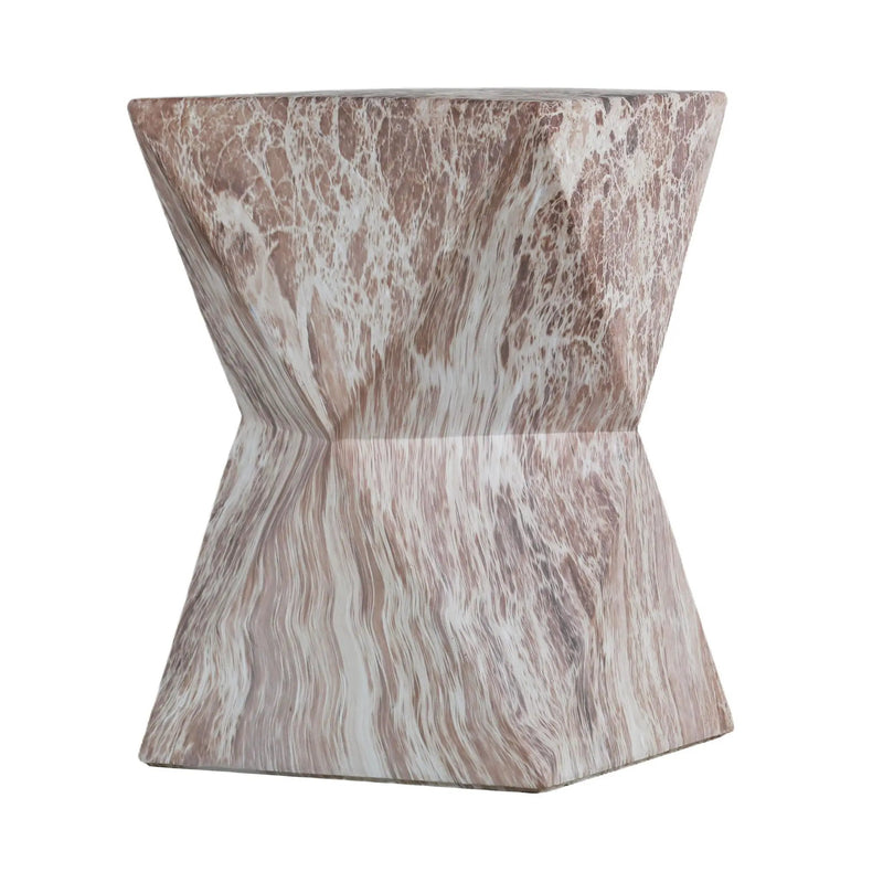 Round Outdoor Geometric End Table - Marble by HouseOfZazla