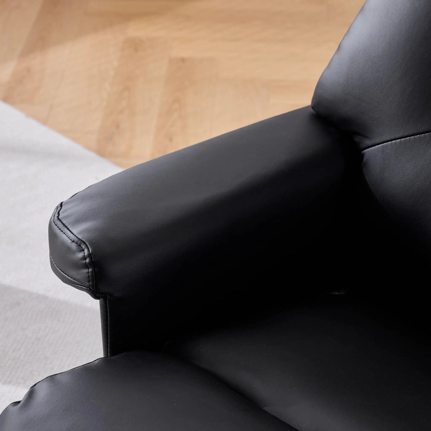 Upholstered Heated Massage 360° Swivel Accent Chair With Ottoman by HouseOfZazla