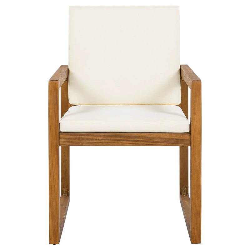 5 Piece Outdoor Patio Dining Set With 4 Armchairs And Table - Beige by HouseOfZazla