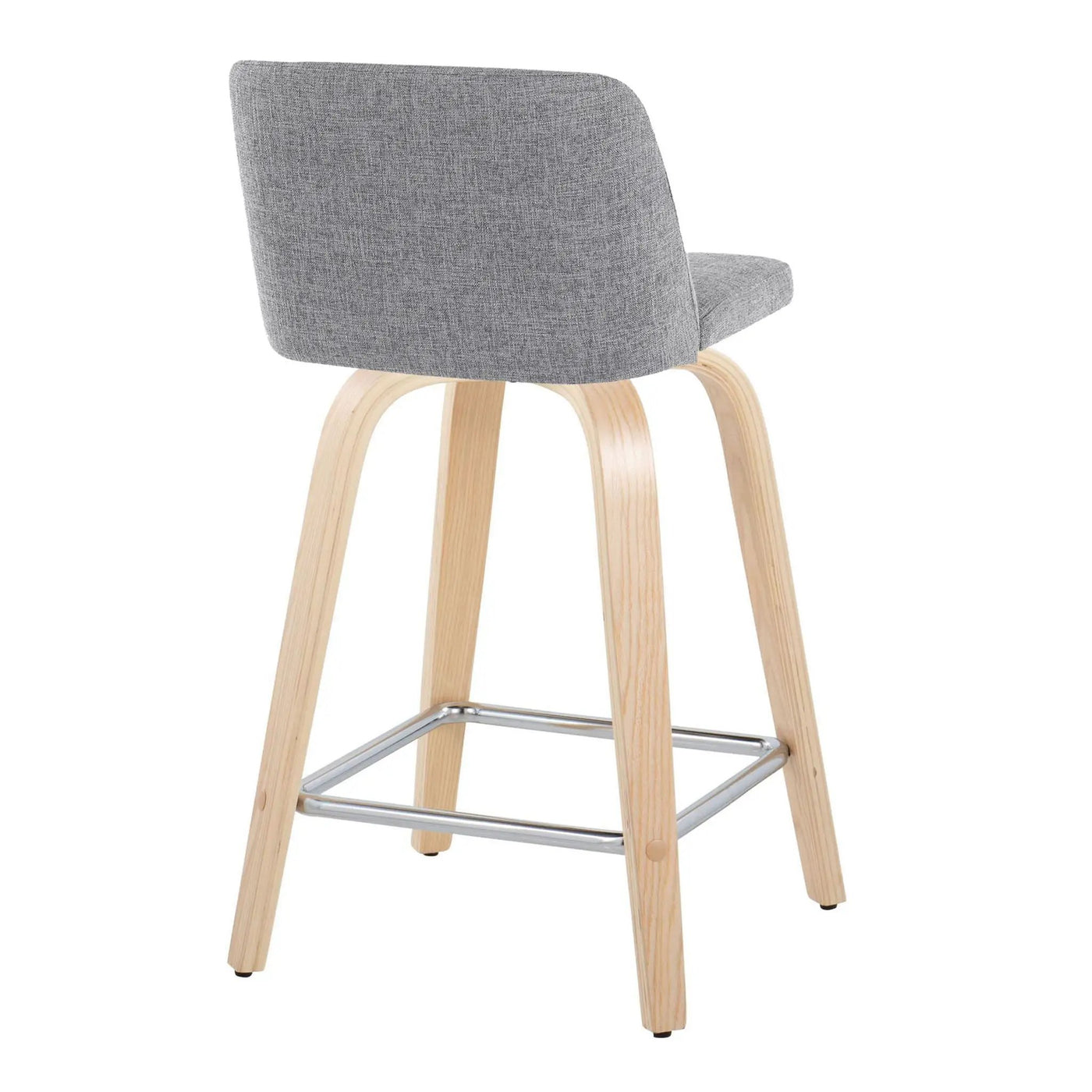 Toriano - Contemporary Fixed Height Counter Stool With Swivel With Square Footrest (Set of 2) by HouseOfZazla