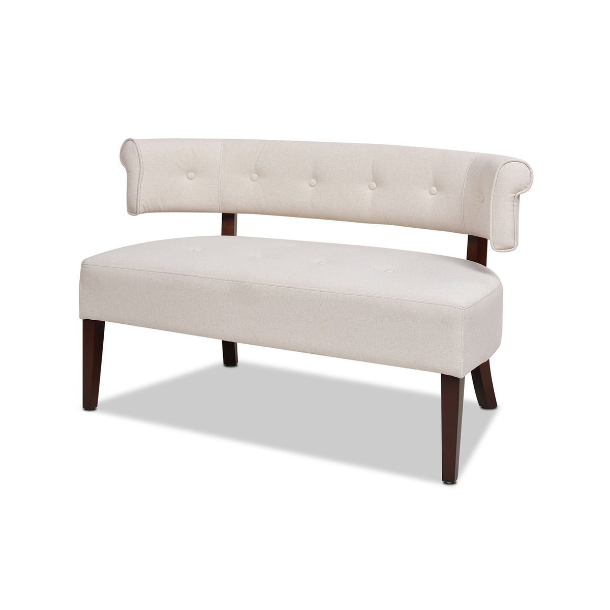Jared Versatile Roll Arm Tufted Bench Settee with Plush Upholstery - Beige or Green, photo 17 of 23