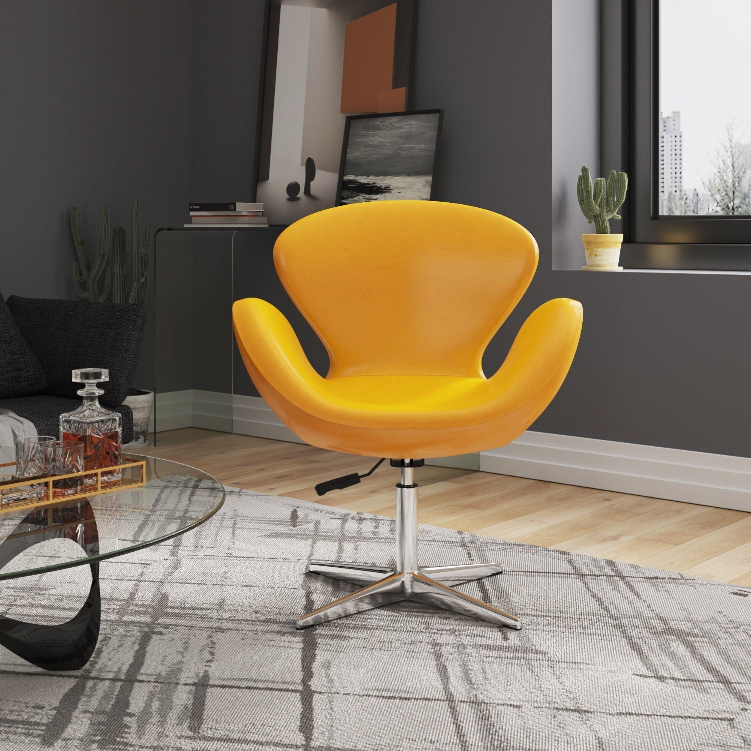 Raspberry - Swivel Lounge Chair