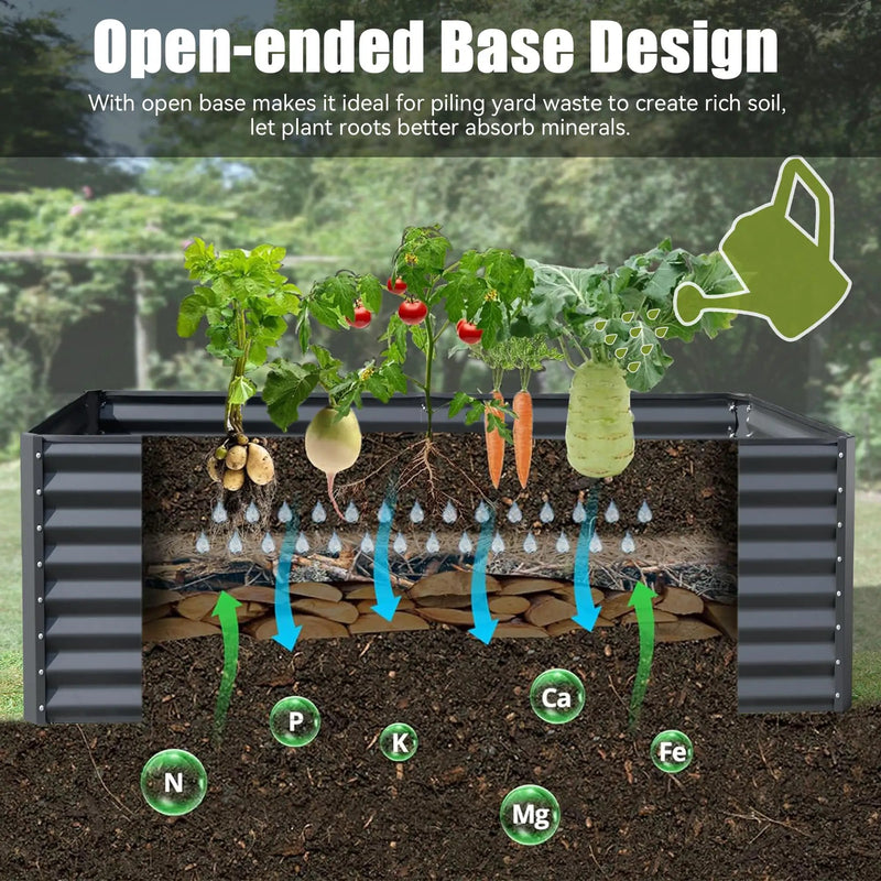 8x4x2 Ft Galvanized Raised Garden Bed by HouseOfZazla
