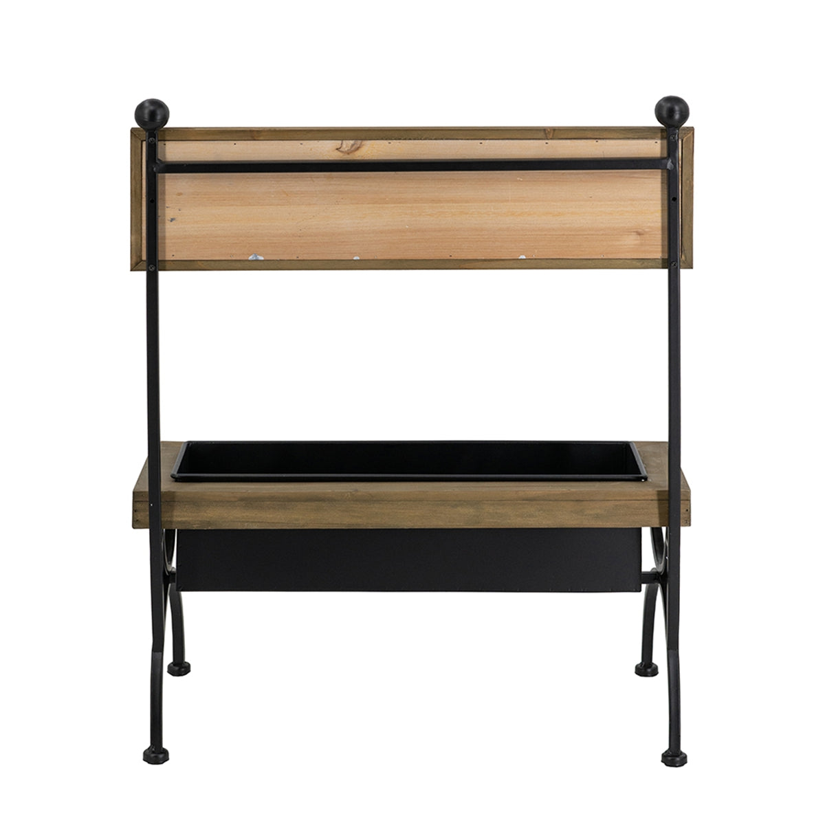 Rustic Plant Stand with Wood & Metal Construction - Brown/Black, photo 5 of 6