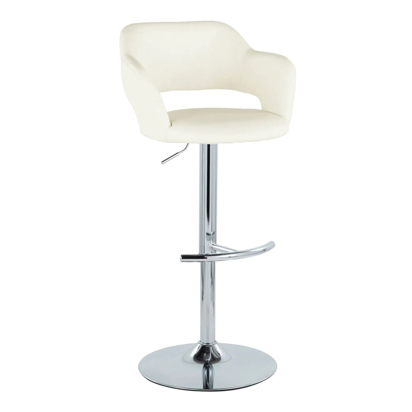 Margarite - Contemporary Ajustable Barstool With Swivel With Rounded T Footrest (Set of 2) by HouseOfZazla