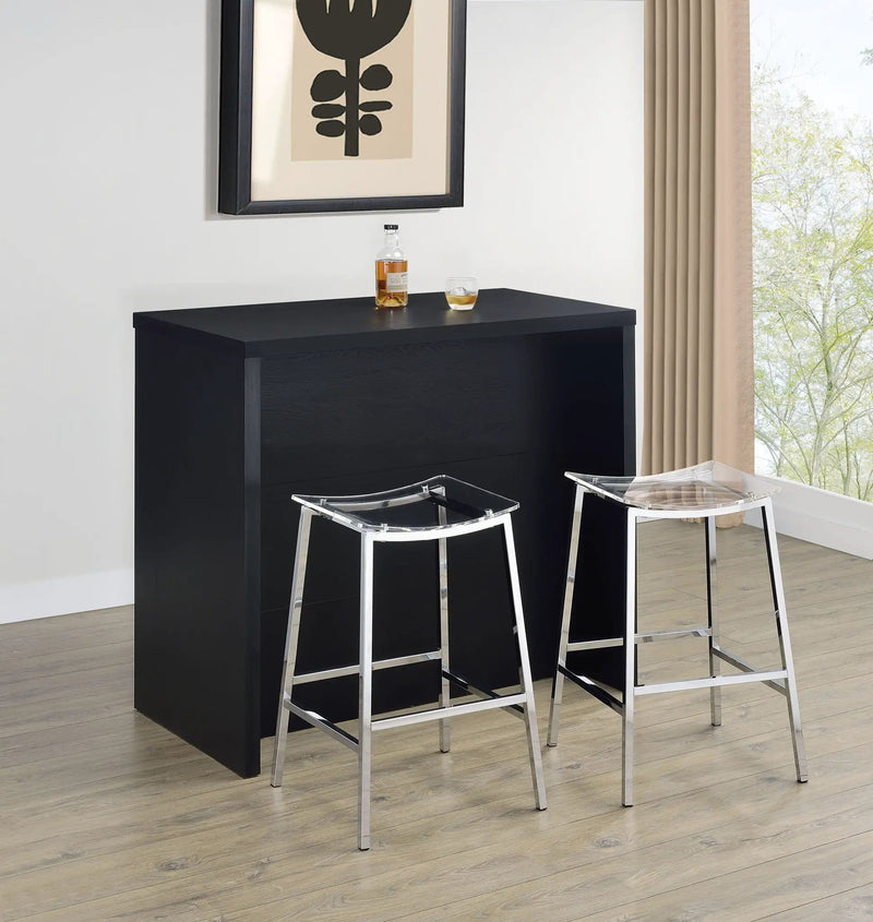 Topanga Engineered Wood Freestanding Home Bar Black by Unique Piece Furniture