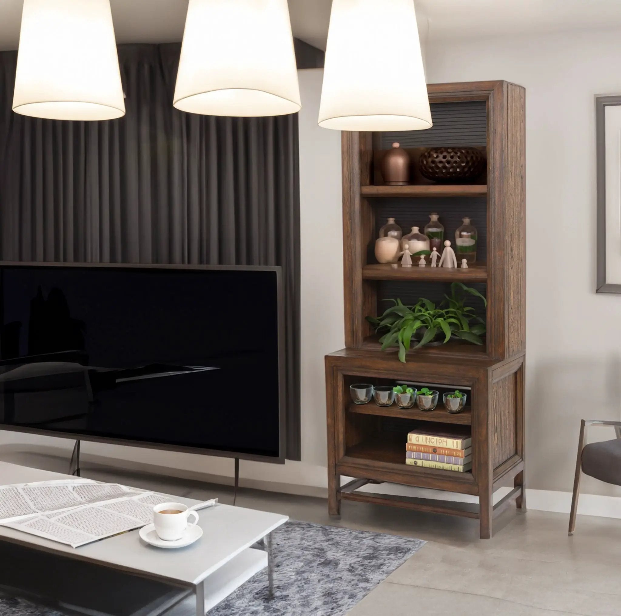 Bookcase Pier, 2 Tone - Brown by HouseOfZazla