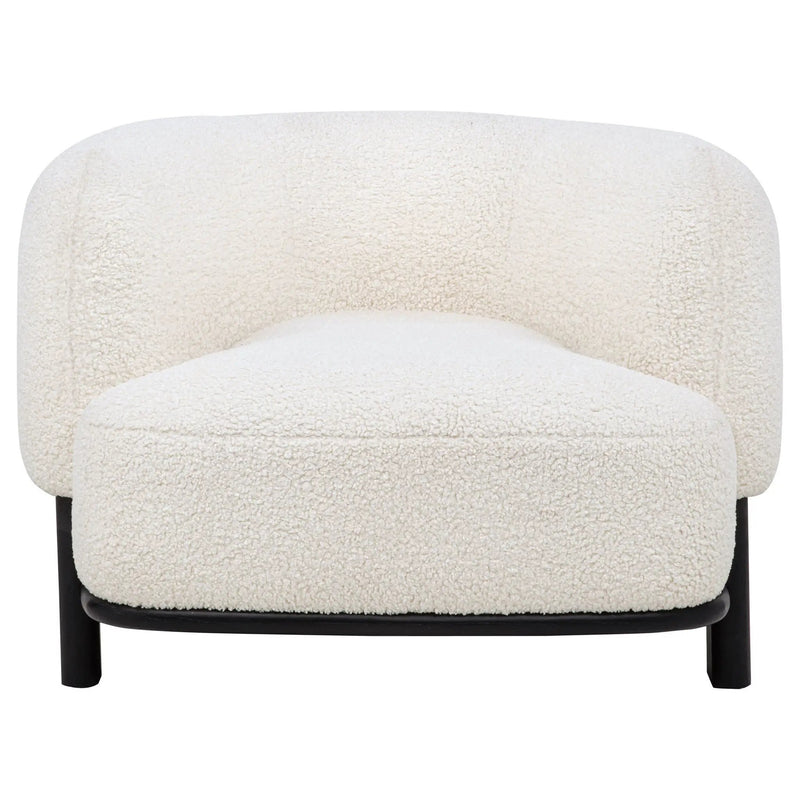 Lawler Upholstered Barrel Back Accent Chair Ivory and Black by Unique Piece Furniture