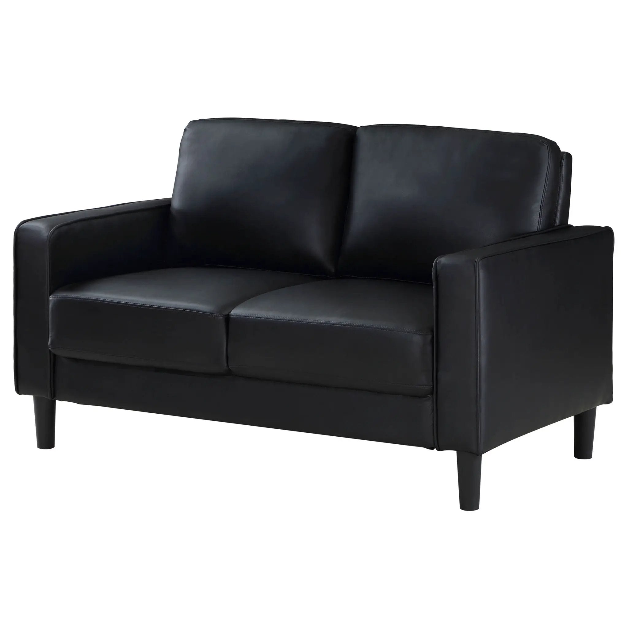 Ruth Upholstered Track Arm Loveseat Black by Unique Piece Furniture