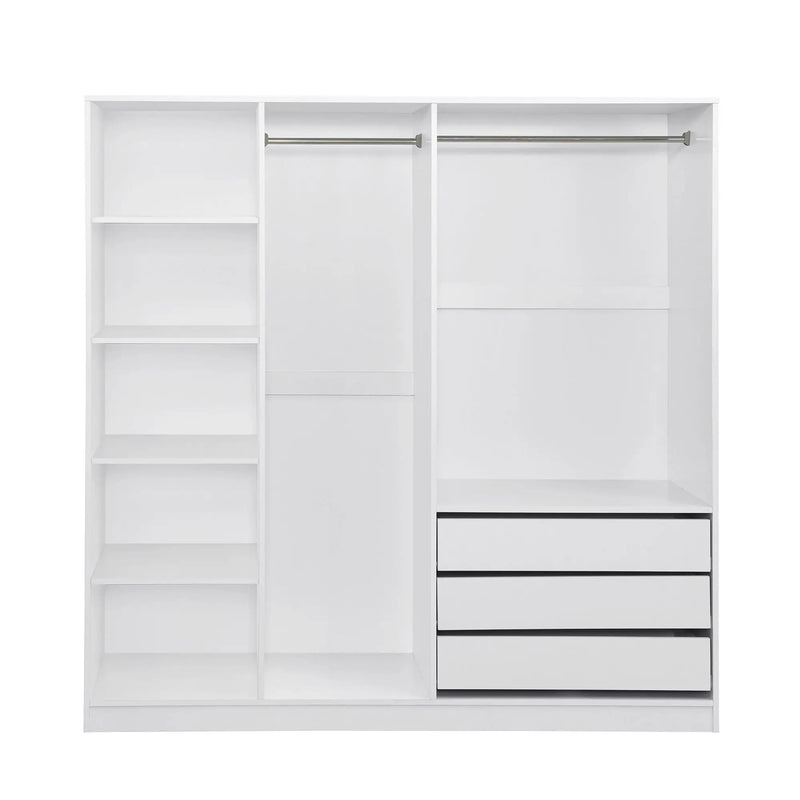 Doorless Storage Wardrobe For Dedroom With Shelves And 3 Drawers by Unique Piece Furniture