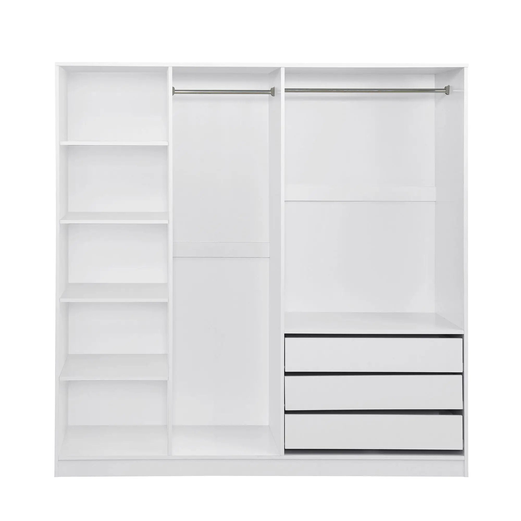 Doorless Storage Wardrobe For Dedroom With Shelves And 3 Drawers by HouseOfZazla
