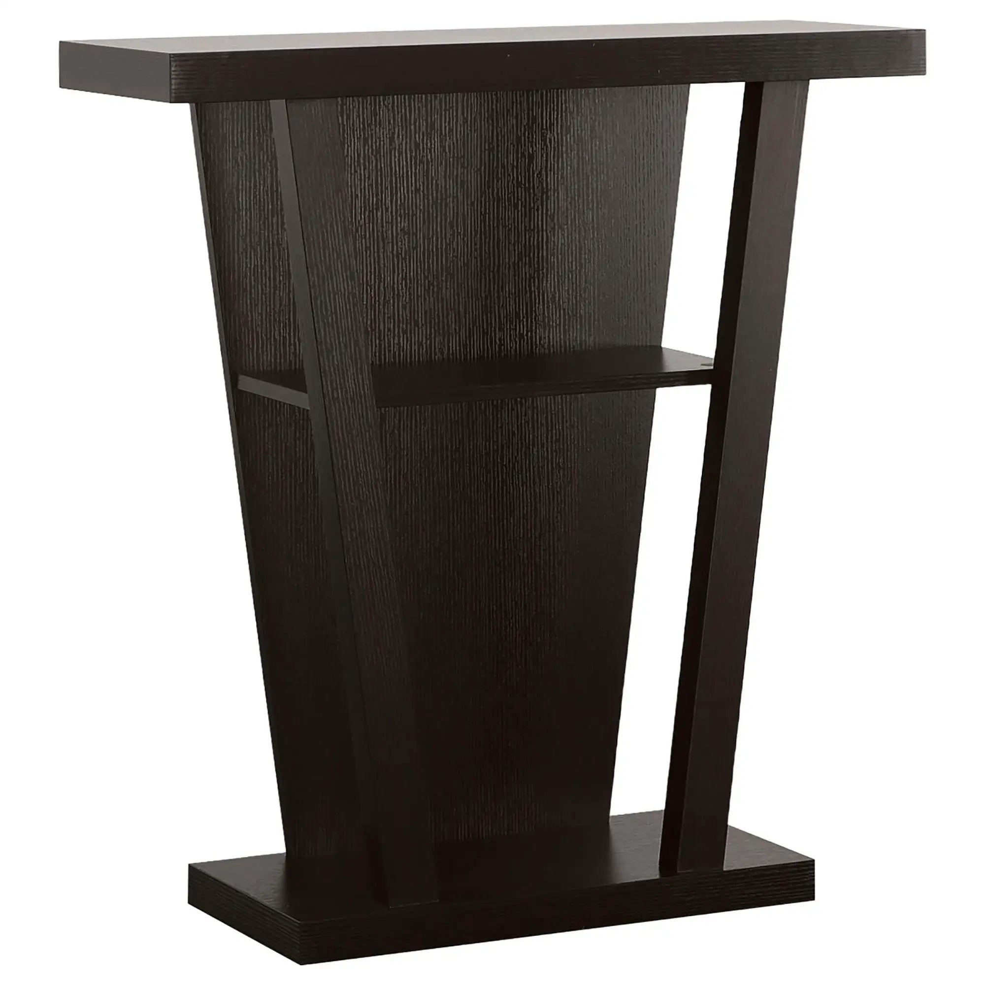 2 Shelf Console Table With V Shape Design - Brown by HouseOfZazla