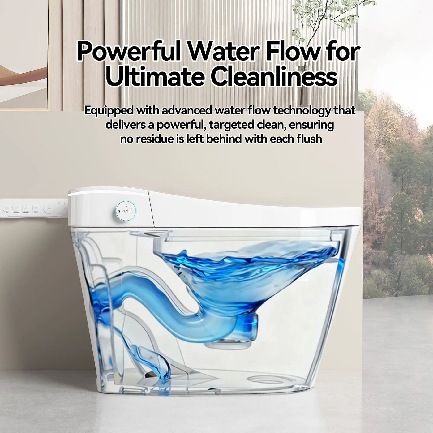 Smart Bidet Toilet With Auto Open / Close Seat, Warm Water Wash, Heated Seat, And Wireless Remote Control by HouseOfZazla