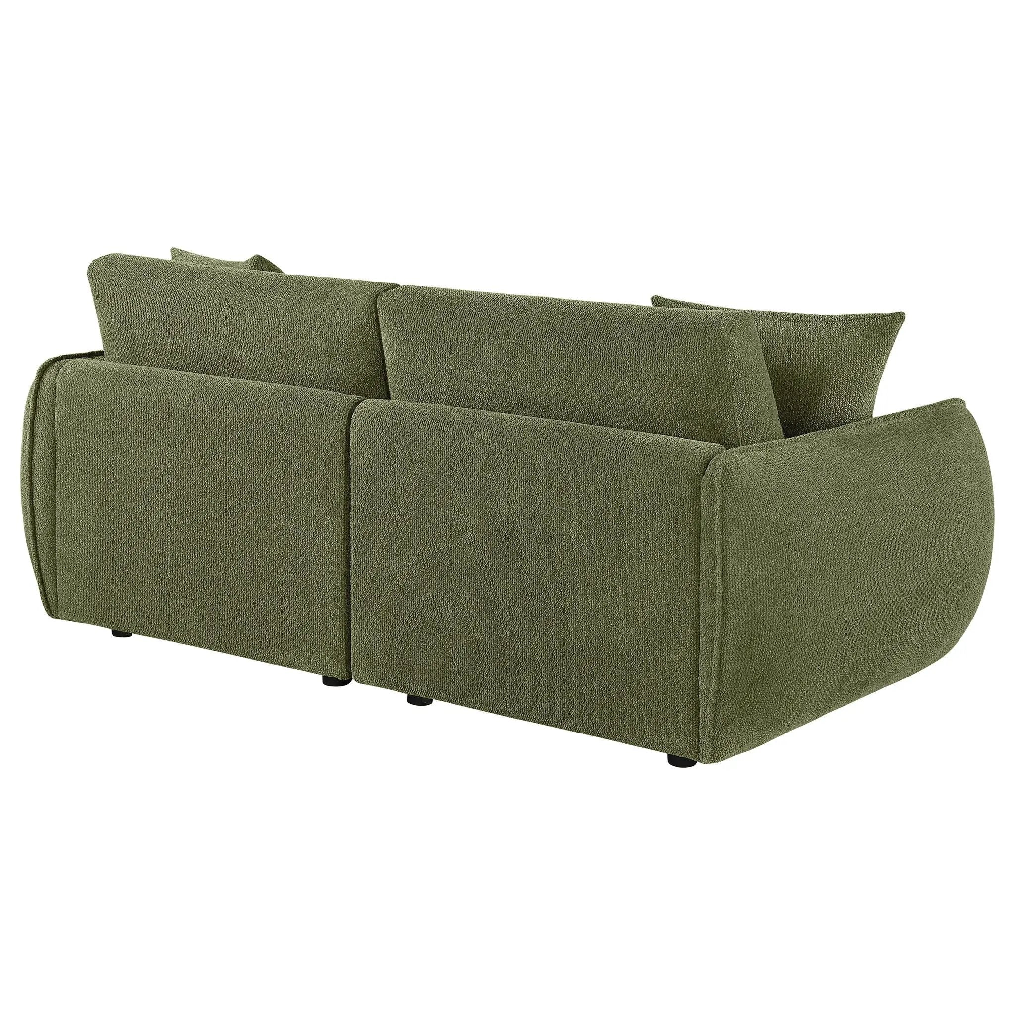 Elysia Chenille Upholstered Modular Lounge Loveseat Green by Unique Piece Furniture