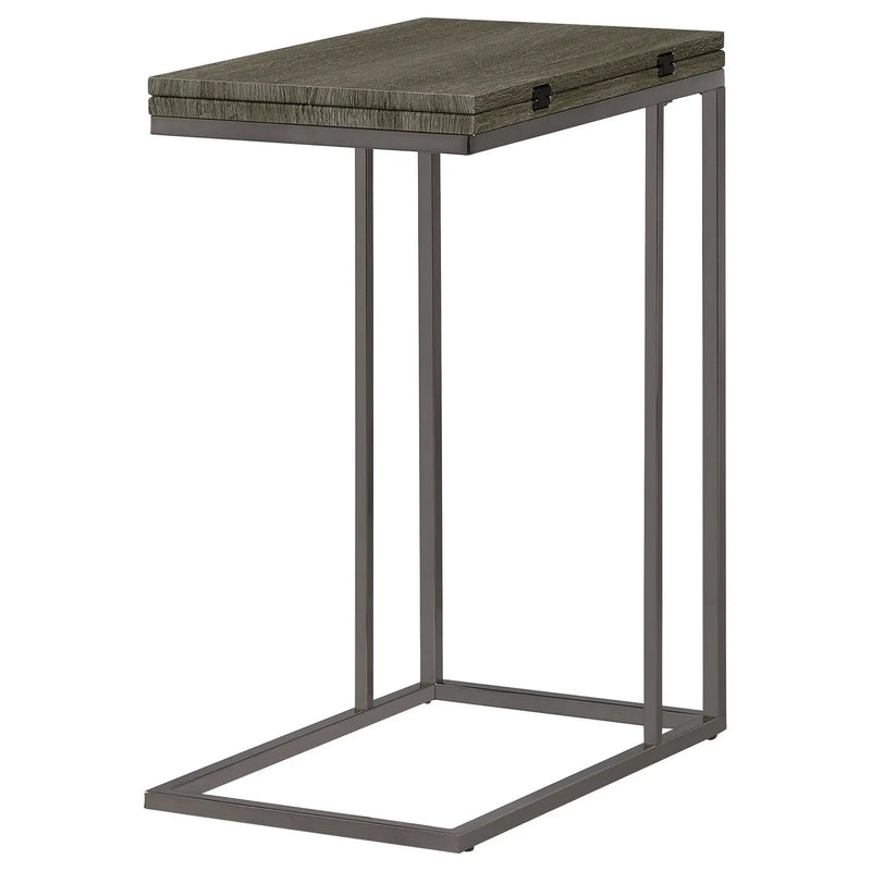 Pedro Expandable C-Shaped Sofa Side Table Weathered Grey by Unique Piece Furniture