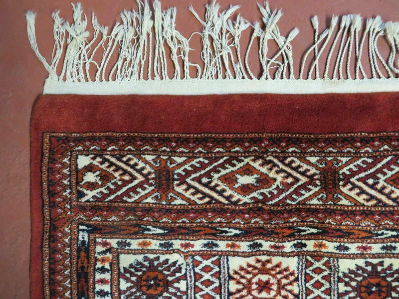 7' X 9' Vintage Handmade Bokhara Turkoman Pakistan Wool Rug Carpet Nice by Jewel Rugs