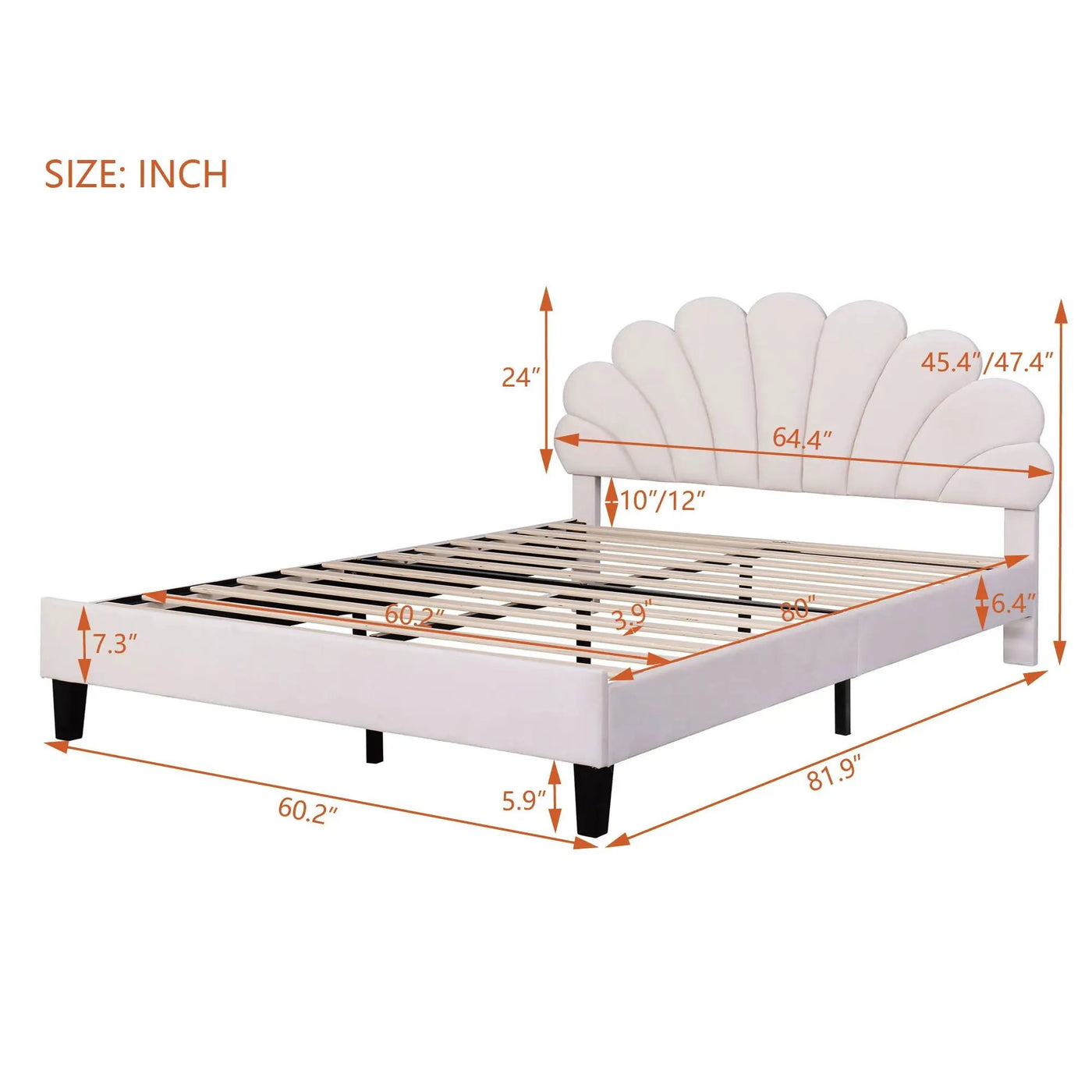 Upholstered Platform Bed With Flower Pattern Headboard by HouseOfZazla