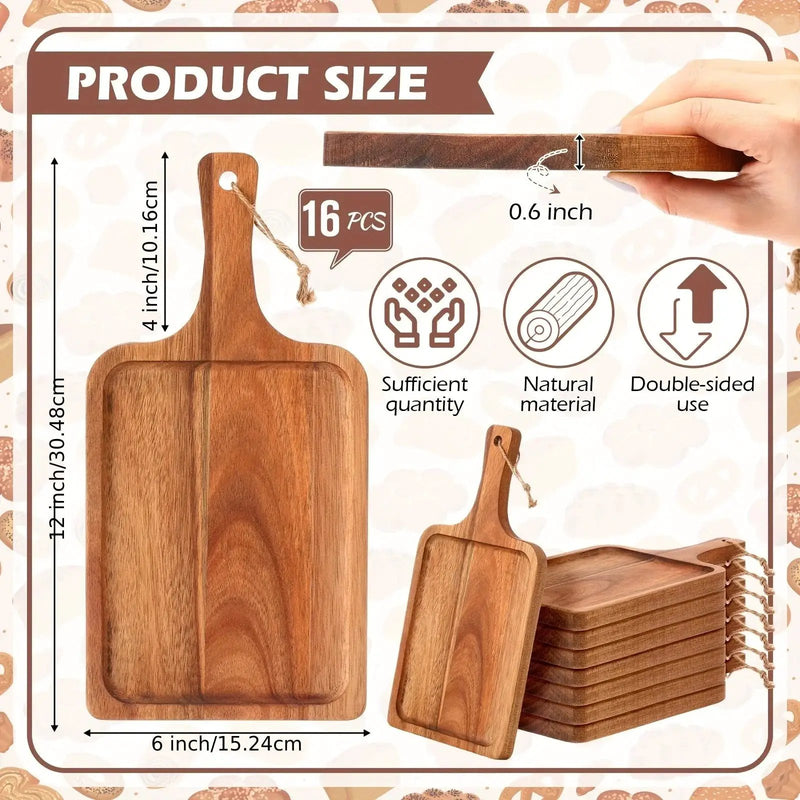Acacia Wood Cutting Board with Handle, Charcuterie Platter & Serving Tray by House Of Avana