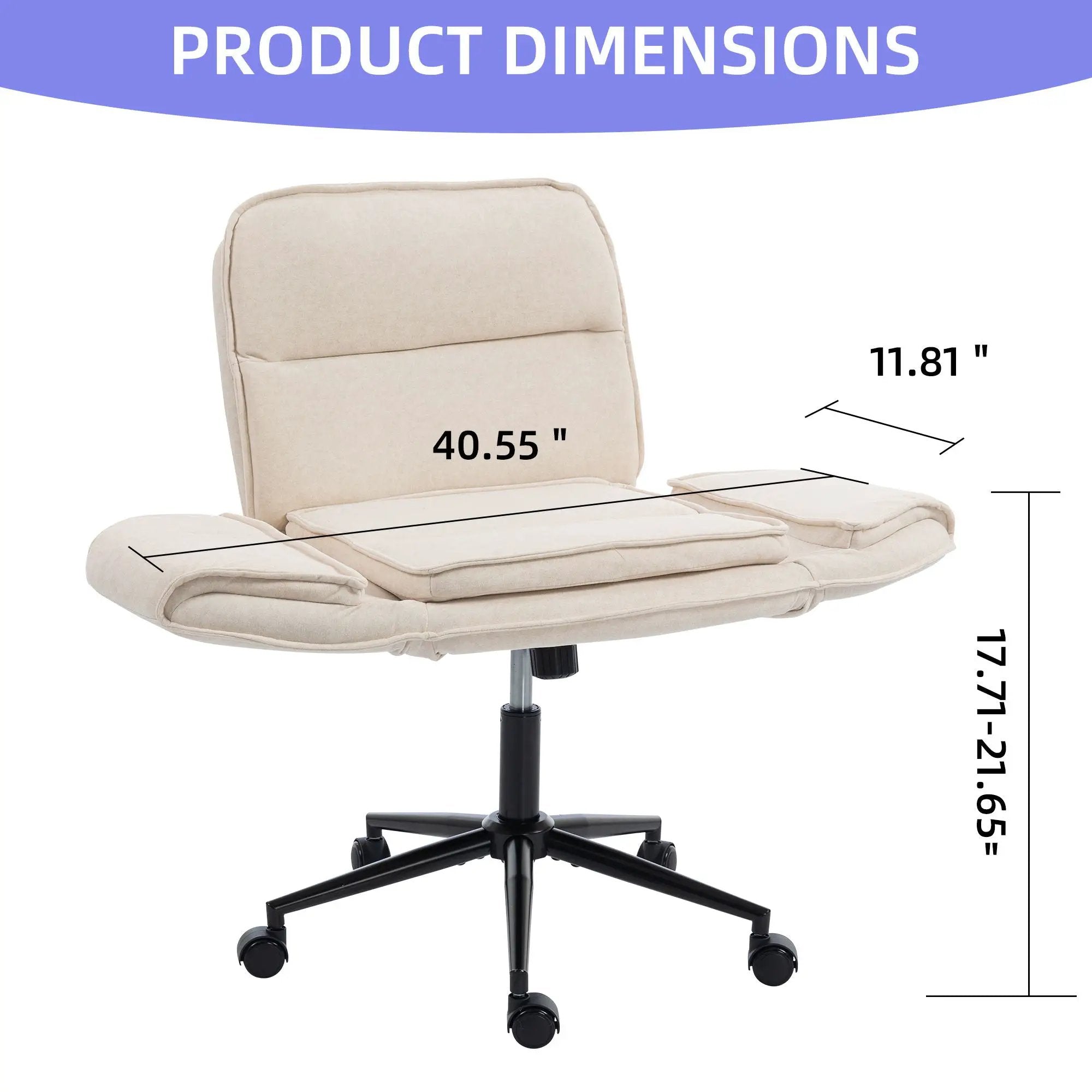 Criss Cross Swivel Desk Chair With Adjustable Armrests & Wheels For Home Office by HouseOfZazla
