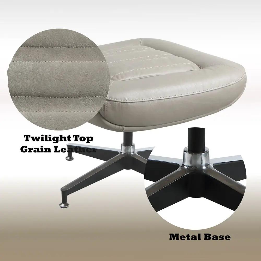 Piran - Ottoman - Twilight Top Grain Leather by Unique Piece Furniture