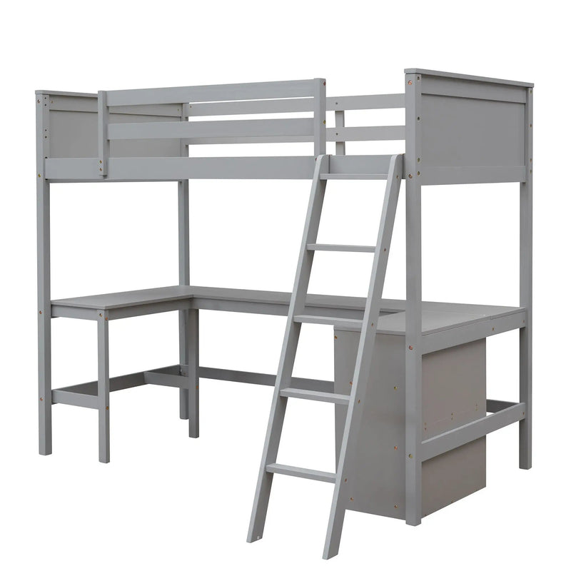 Loft Bed With Shelves With Desk by Unique Piece Furniture