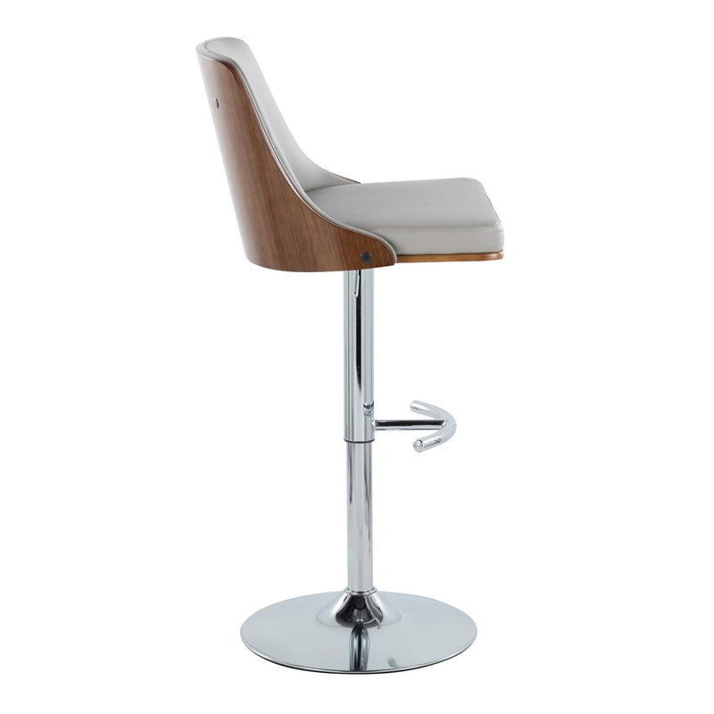 Gianna - Mid Century Modern Adjustable Barstool With Swivel With Rounded T Footrest (Set of 2) by Unique Piece Furniture