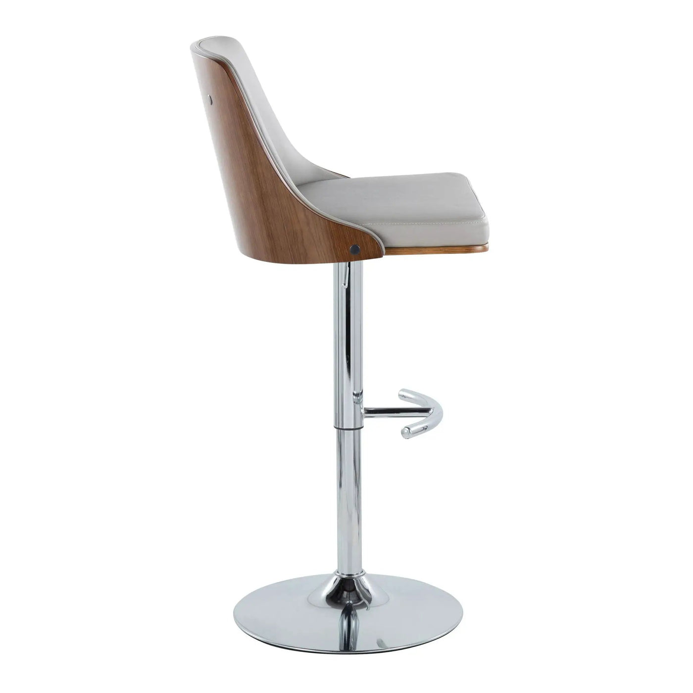 Gianna - Mid Century Modern Adjustable Barstool With Swivel With Rounded T Footrest (Set of 2) by HouseOfZazla