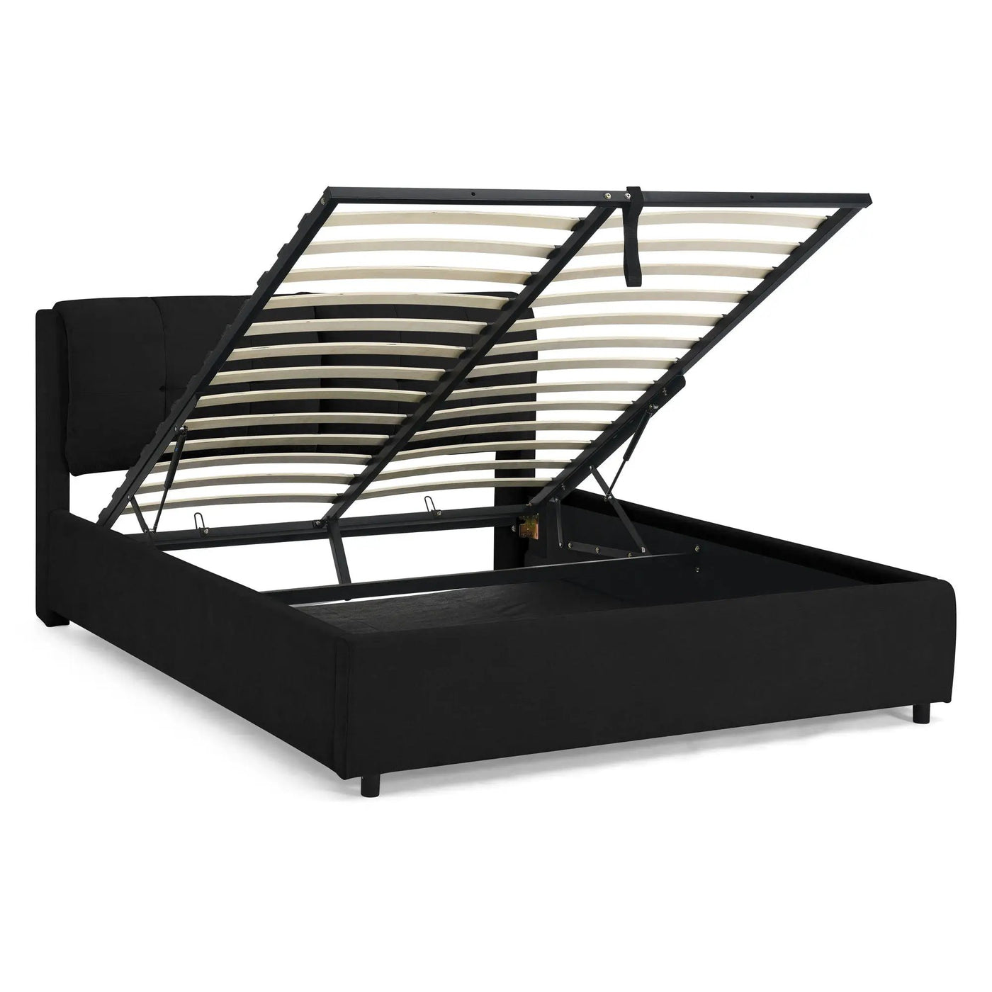 Storage Upholstered Hydraulic Platform Bed With Integrated Headboard by HouseOfZazla