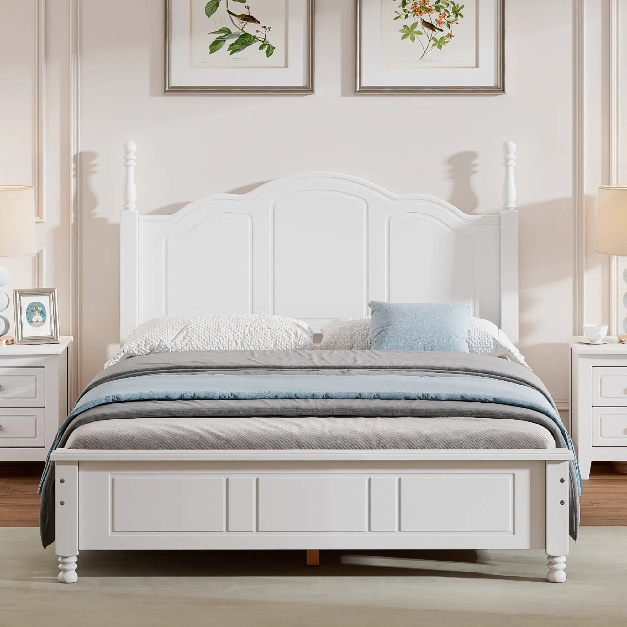 Full Size Wood Platform Bed Frame,Retro Style Platform by BLAKHOM