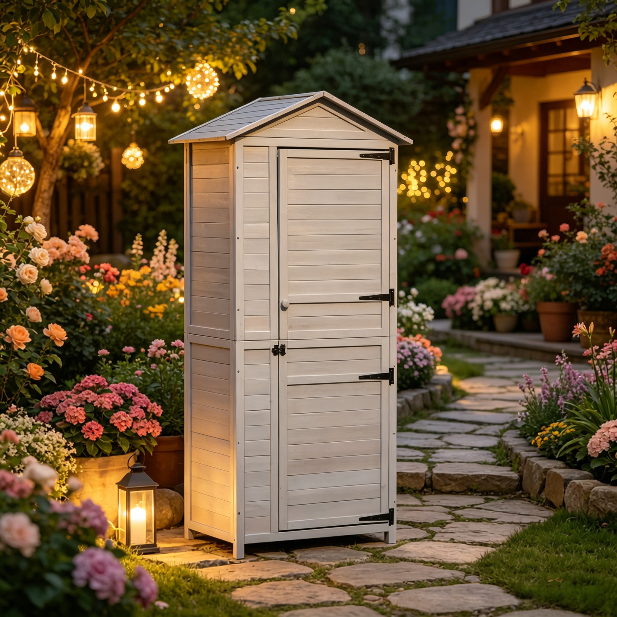 Outdoor Storage Shed with Tilted Tin Roof by HouseOfZazla