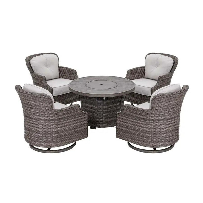 Tenaya Round Wicker FirePit Table with Metal Cover by Outdoor-USA®