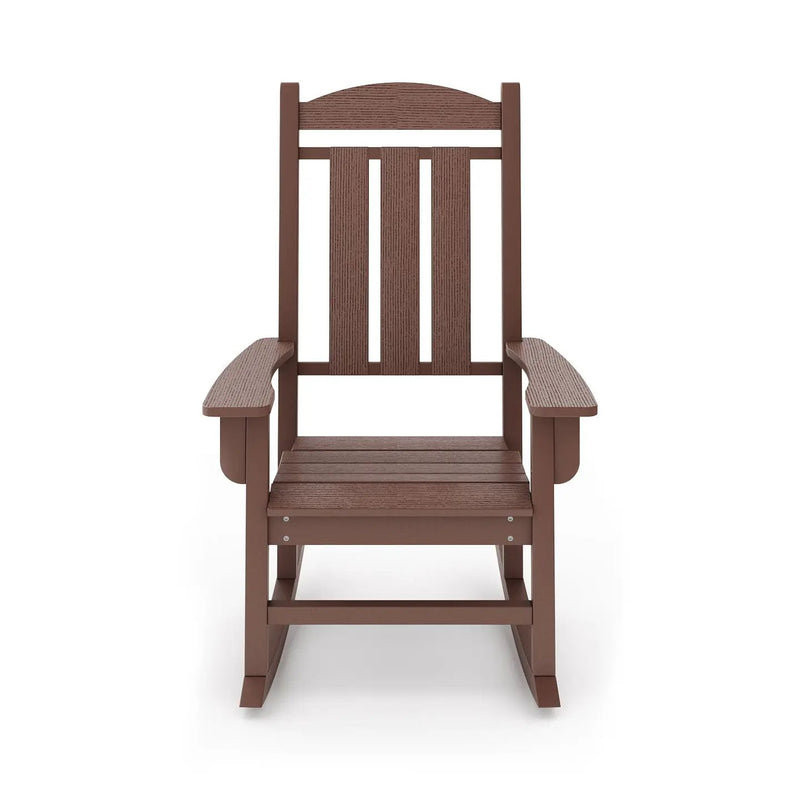 Traditional Porch Rocker Classic HDPE Poly Lumber For Porch, Patio, And Garden Comfort by HouseOfZazla